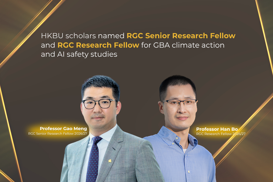 Two HKBU scholars named RGC Senior Research Fellow and Research Fellow, pioneering GBA climate action and AI safety with over HK$14 million in funding